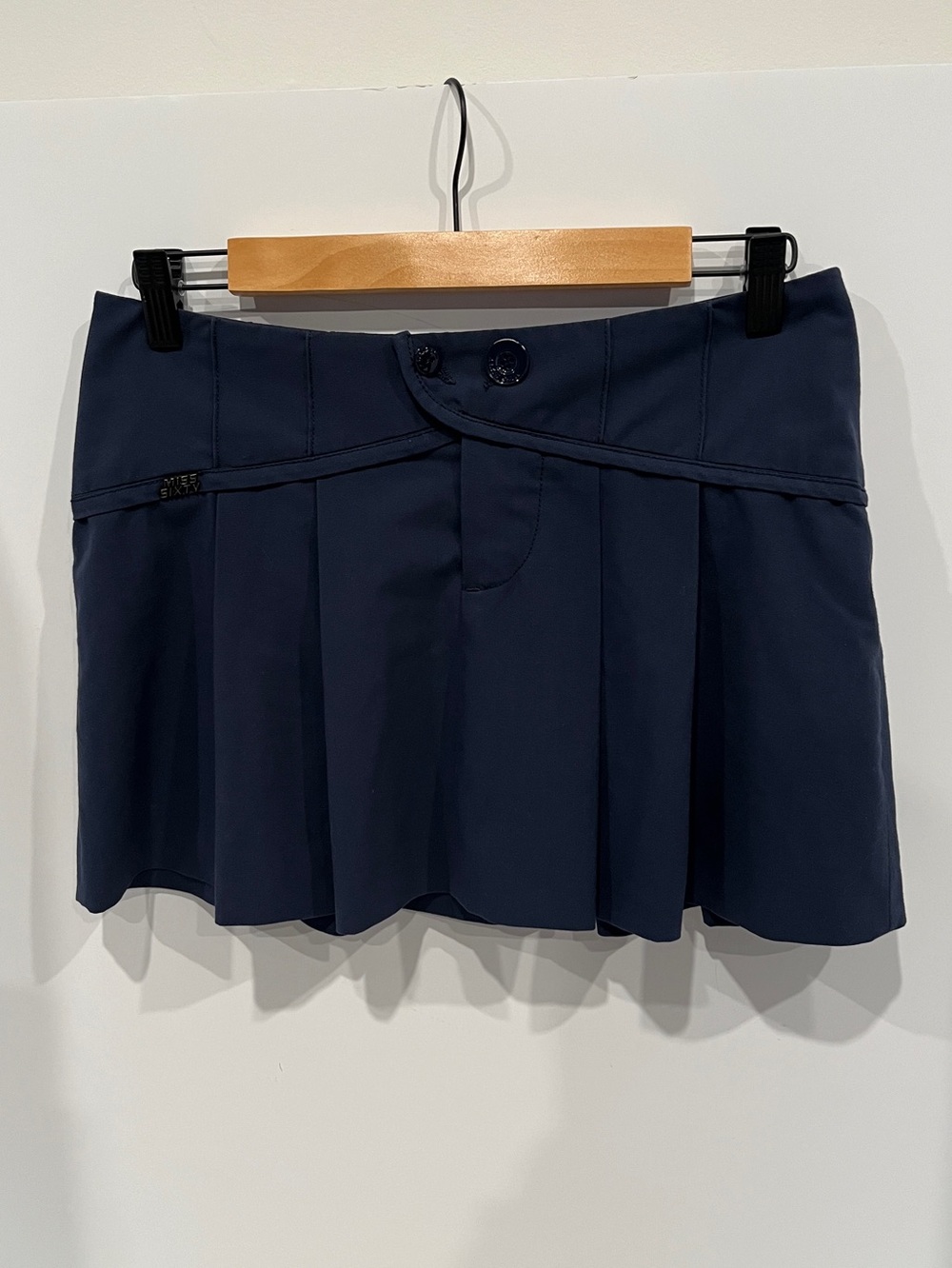 Vintage Y2K Miss Sixty Pleated Micro Mini Skirt Navy Women's Small Low Rise